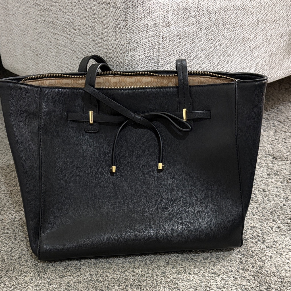 Charming Charlie Black Tote With Gold Accents